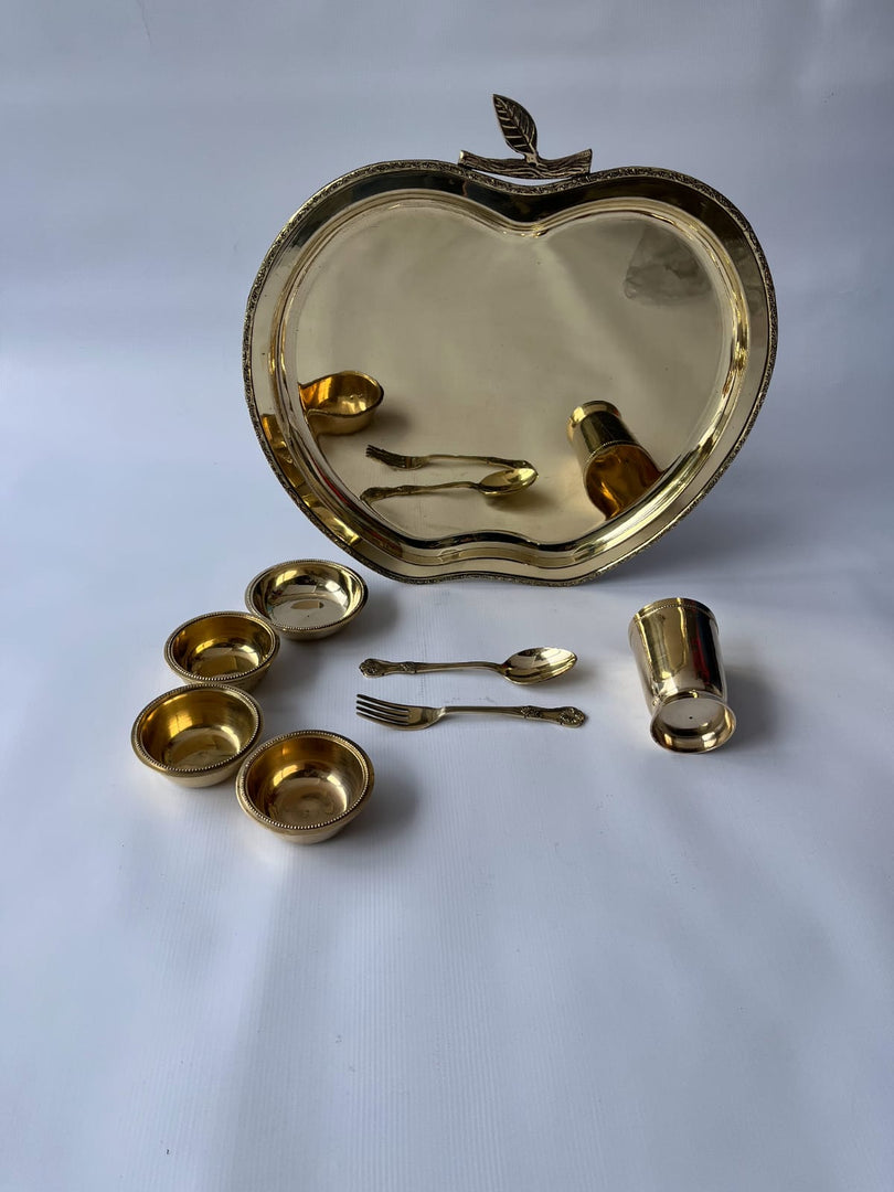 Brass apple dinner set - Brass Globe -