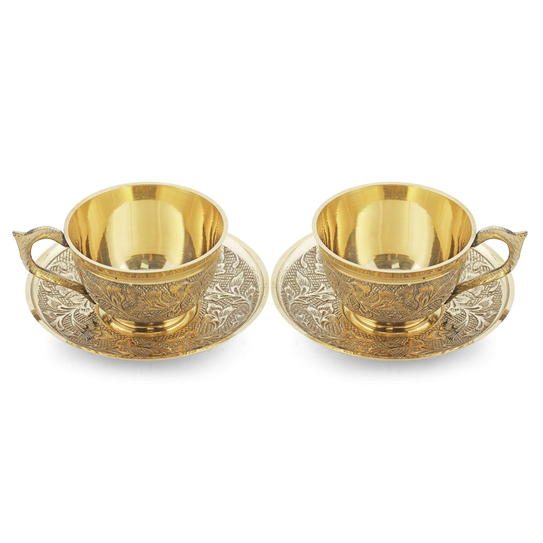 Brass Cup Saucer - Brass Globe -