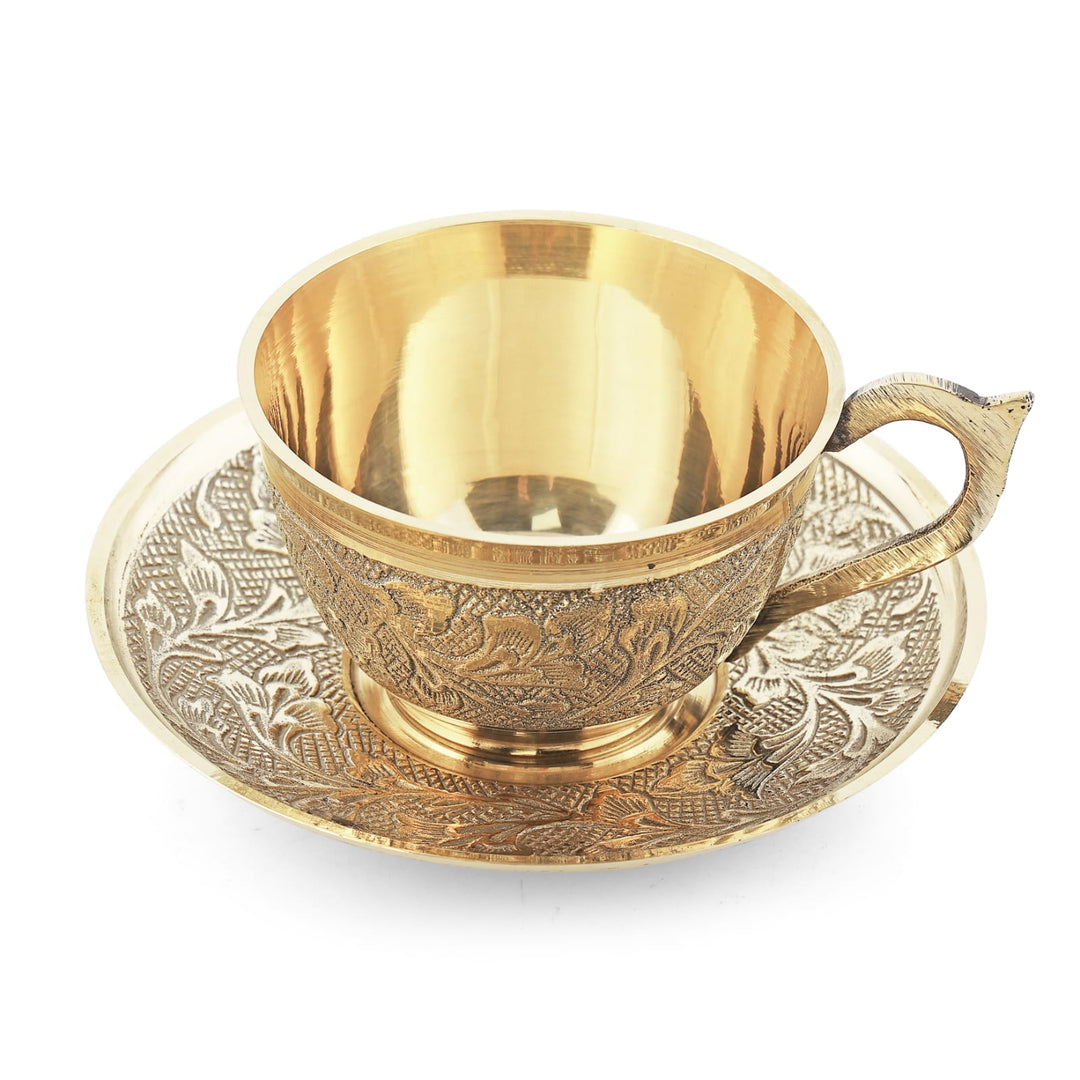 Brass Cup Saucer - Brass Globe -