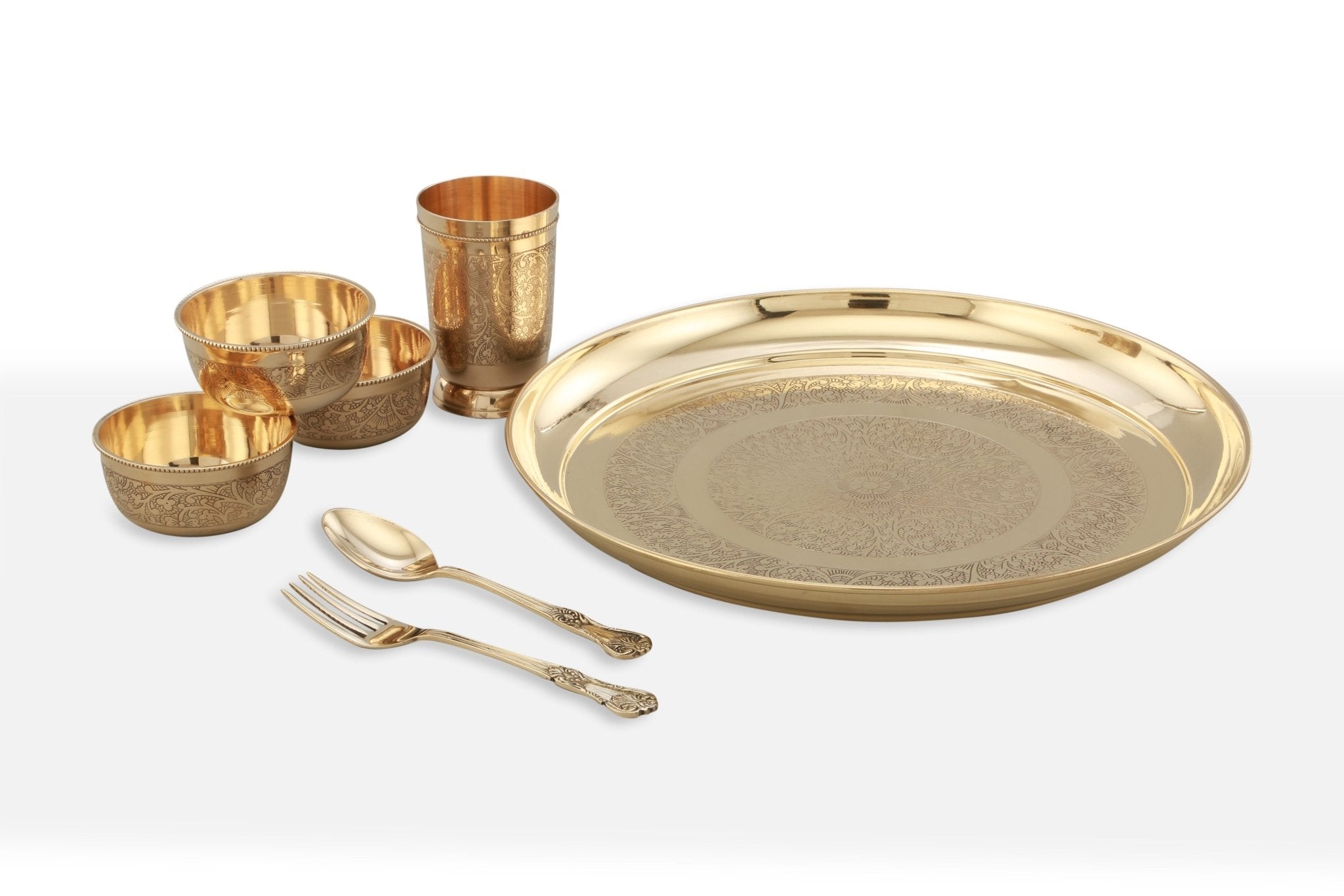 Brass Dinner set (Apple khomcha) - Brass Globe -