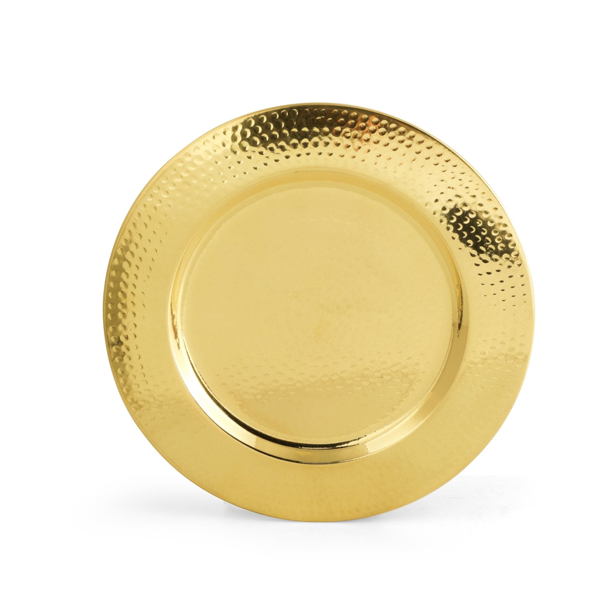 brass hammered charger plate - Brass Globe -