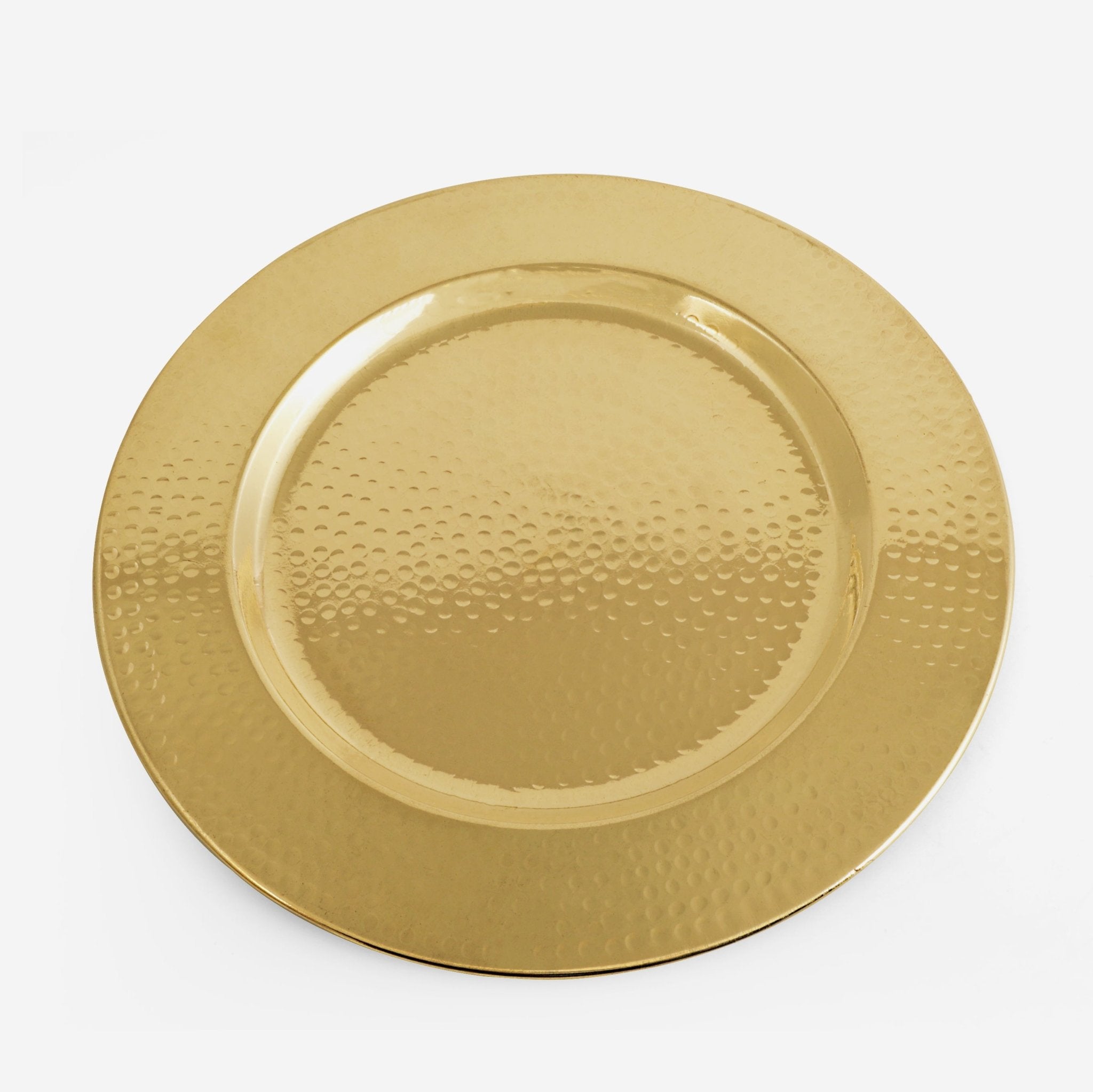 brass hammered charger plate - Brass Globe -