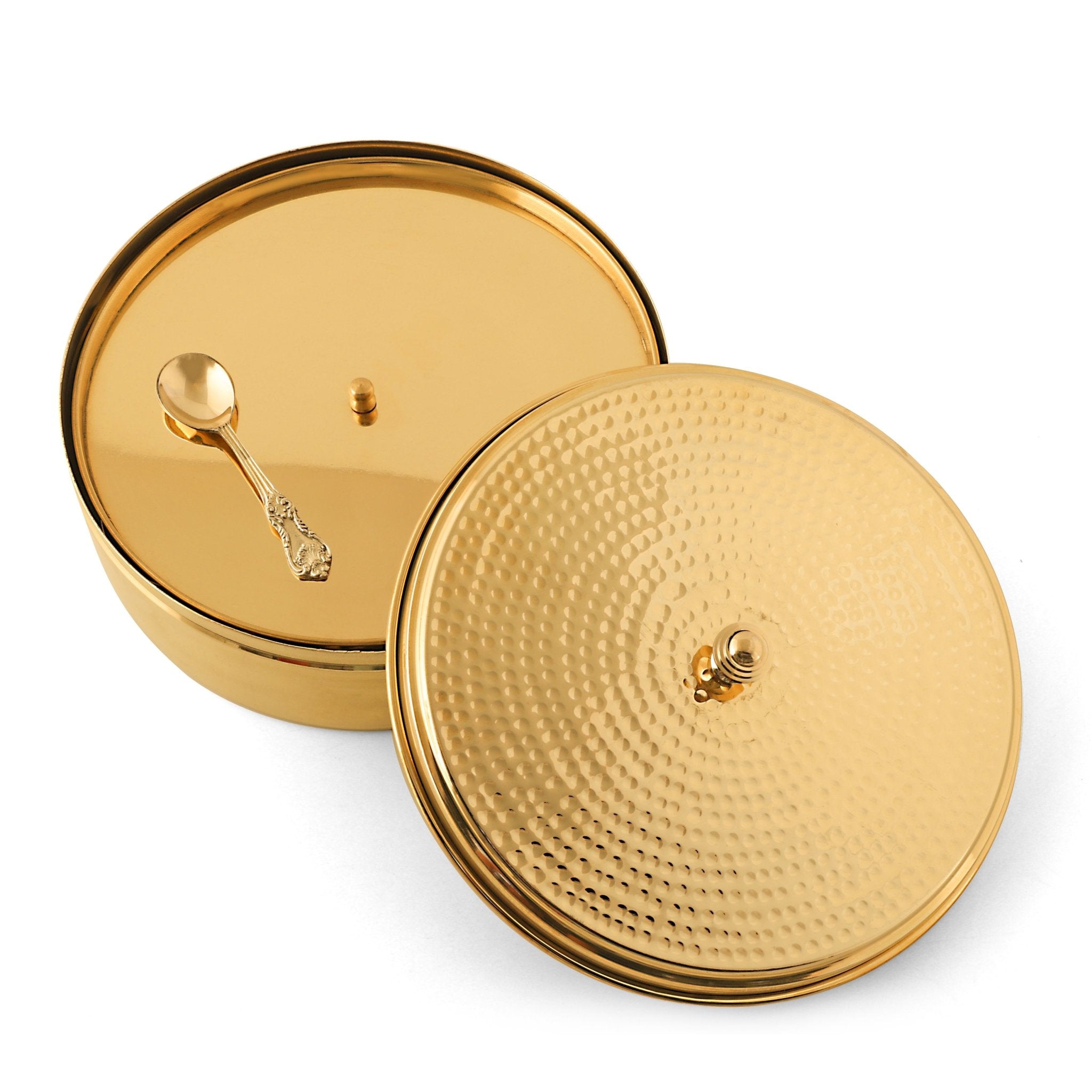 brass hammered spice box - Brass Globe -