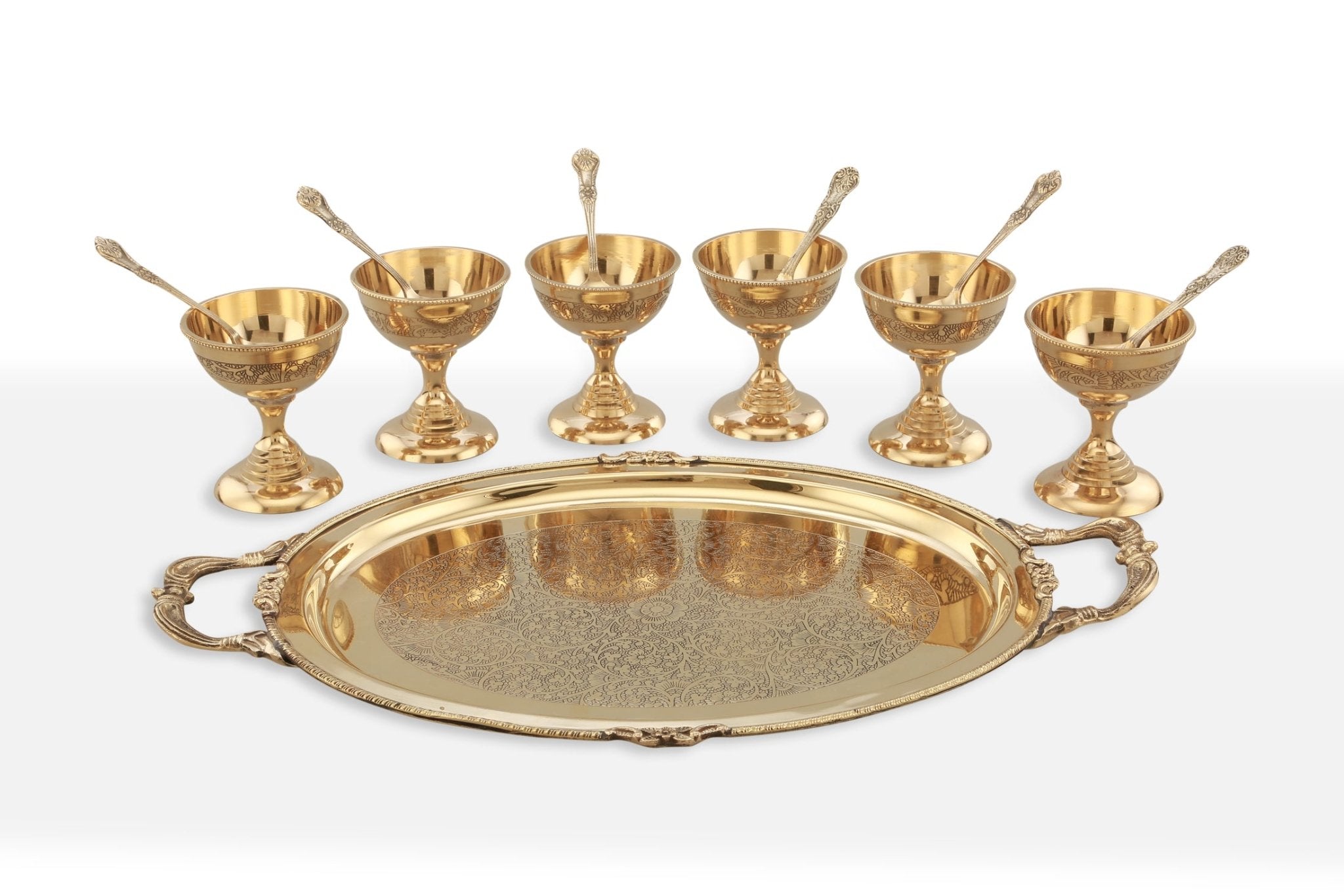 brass ice cream set - Brass Globe -