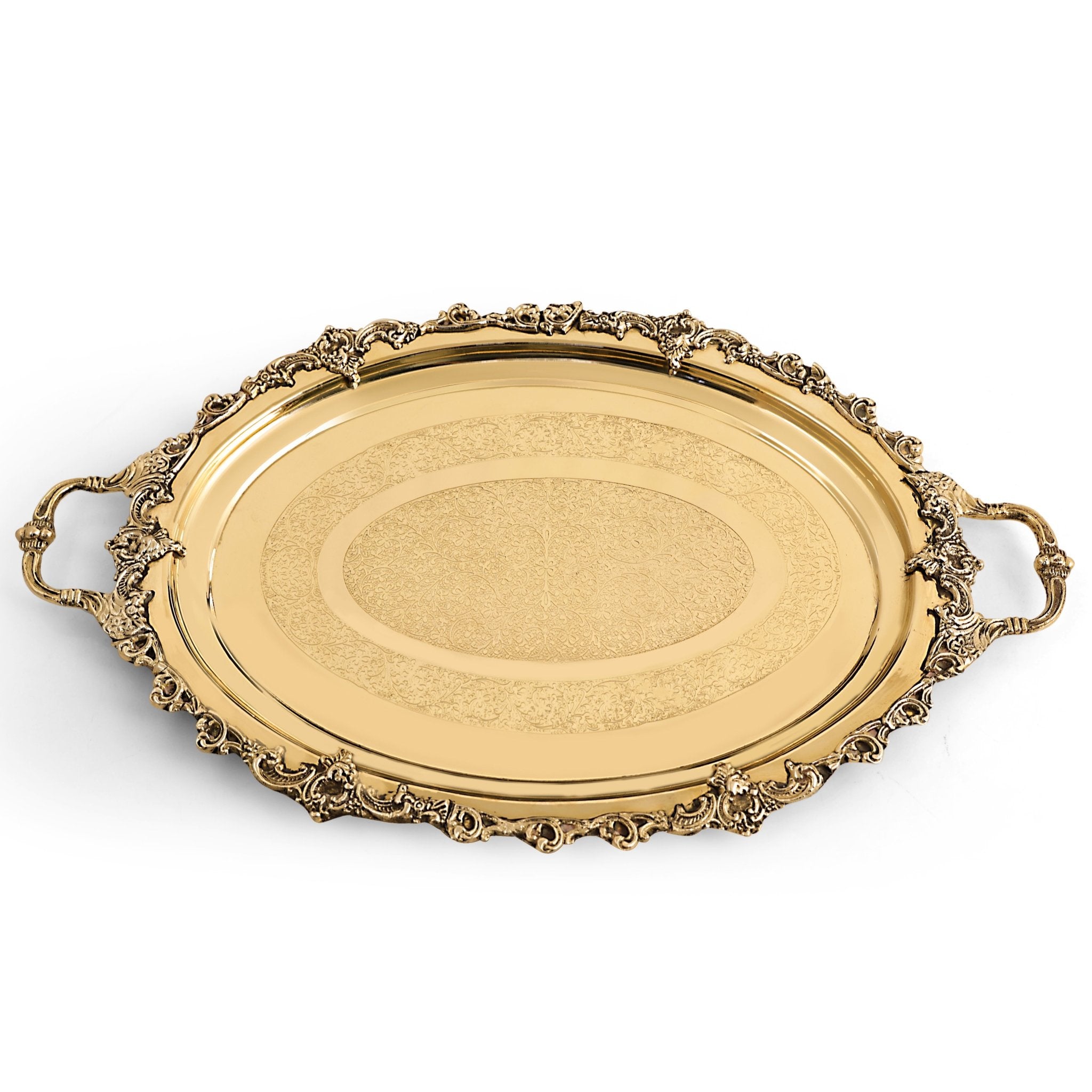 brass mughal tray - Brass Globe -