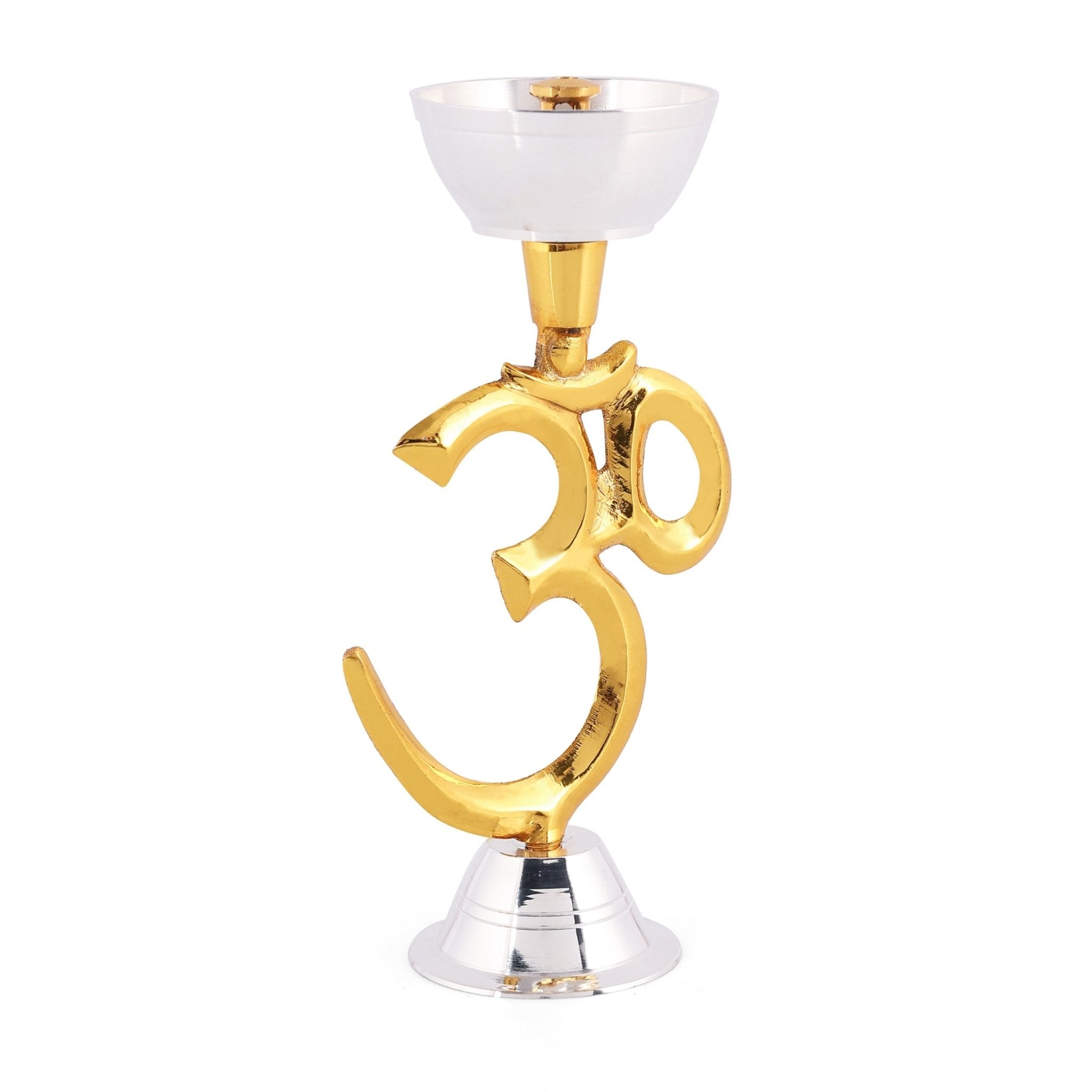 Brass Om Oil Lamp [Deepak] - Brass Globe -