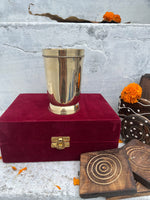Load image into Gallery viewer, Brass plain glass with velvet box - Brass Globe -
