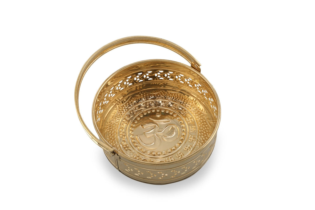 Brass Pooja Basket - Brass Globe -