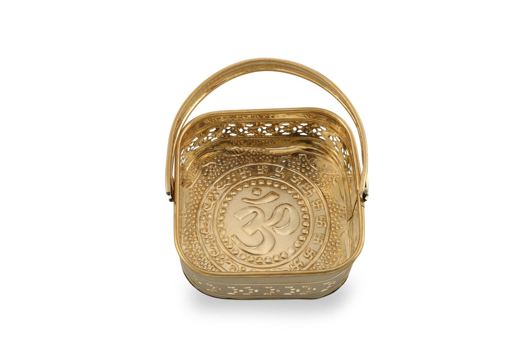 Brass Pooja Basket - Elegant Worship Essential – Brass Globe