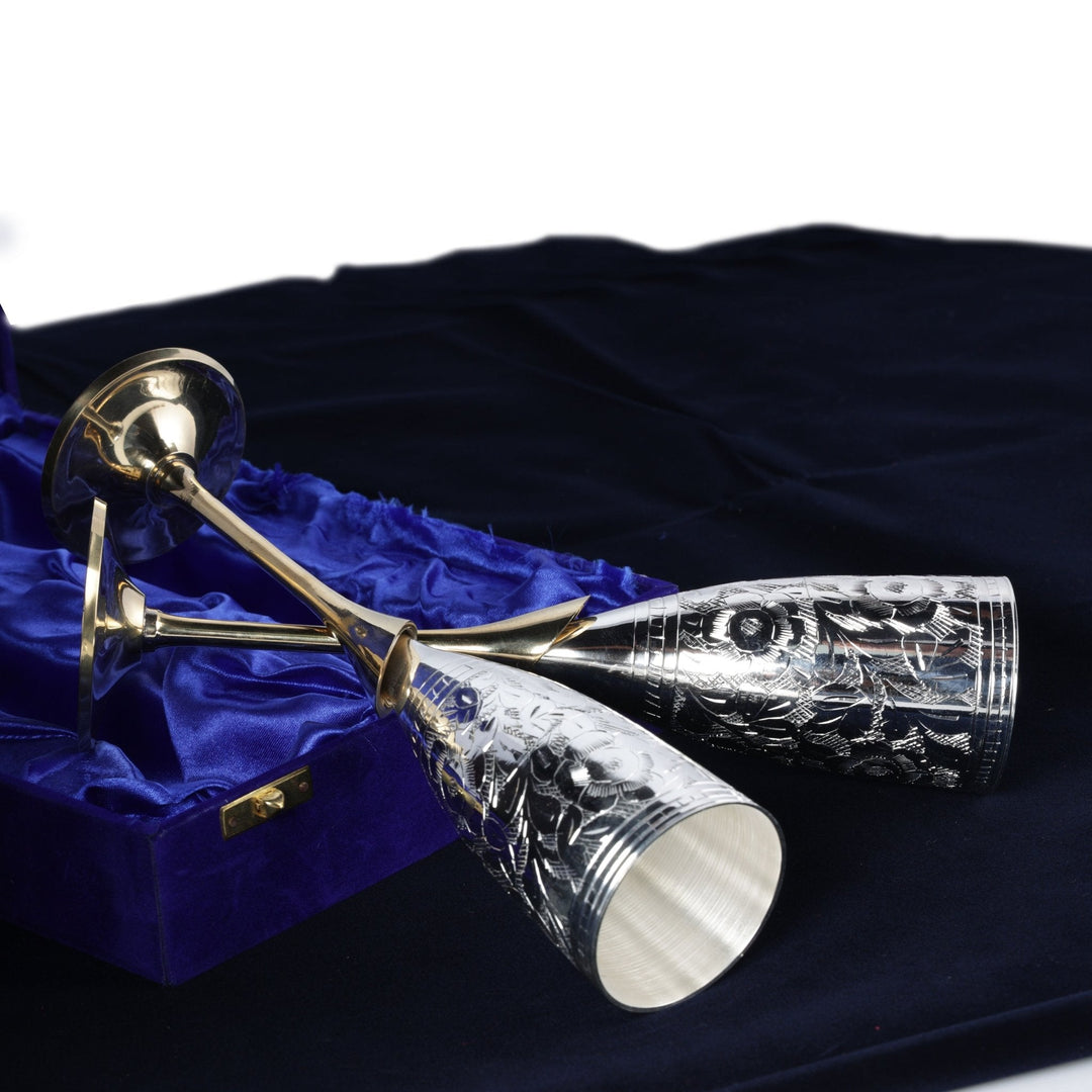 Brass Wine & Champagne Glasses - Set of 2 – Brass Globe