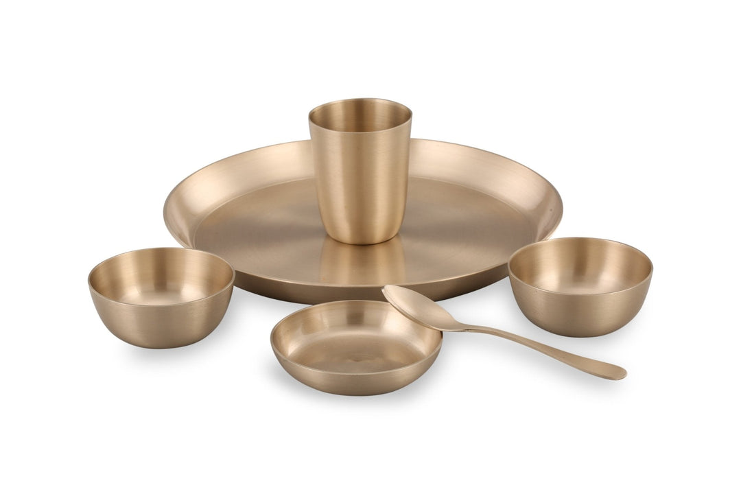 Bronze/Kansa Dinner set matte finish - Brass Globe -