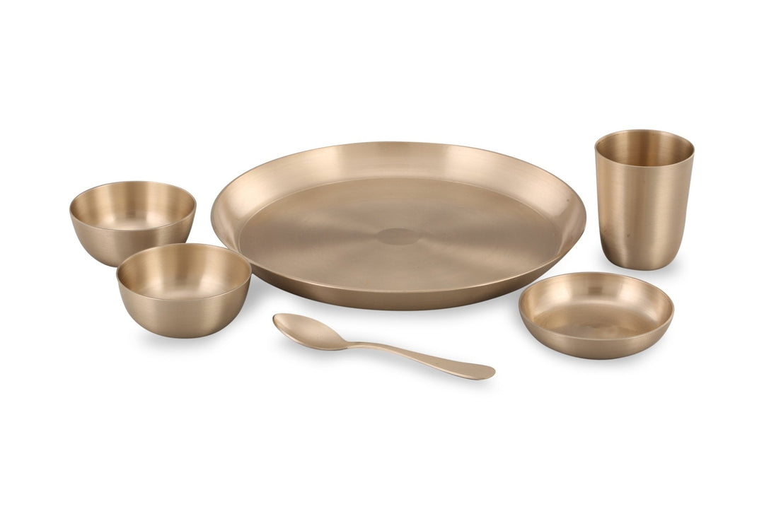 Bronze/Kansa Dinner set matte finish - Brass Globe -