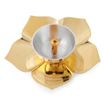 Load image into Gallery viewer, Lotus Deepak with Velvet Box - Brass Globe -
