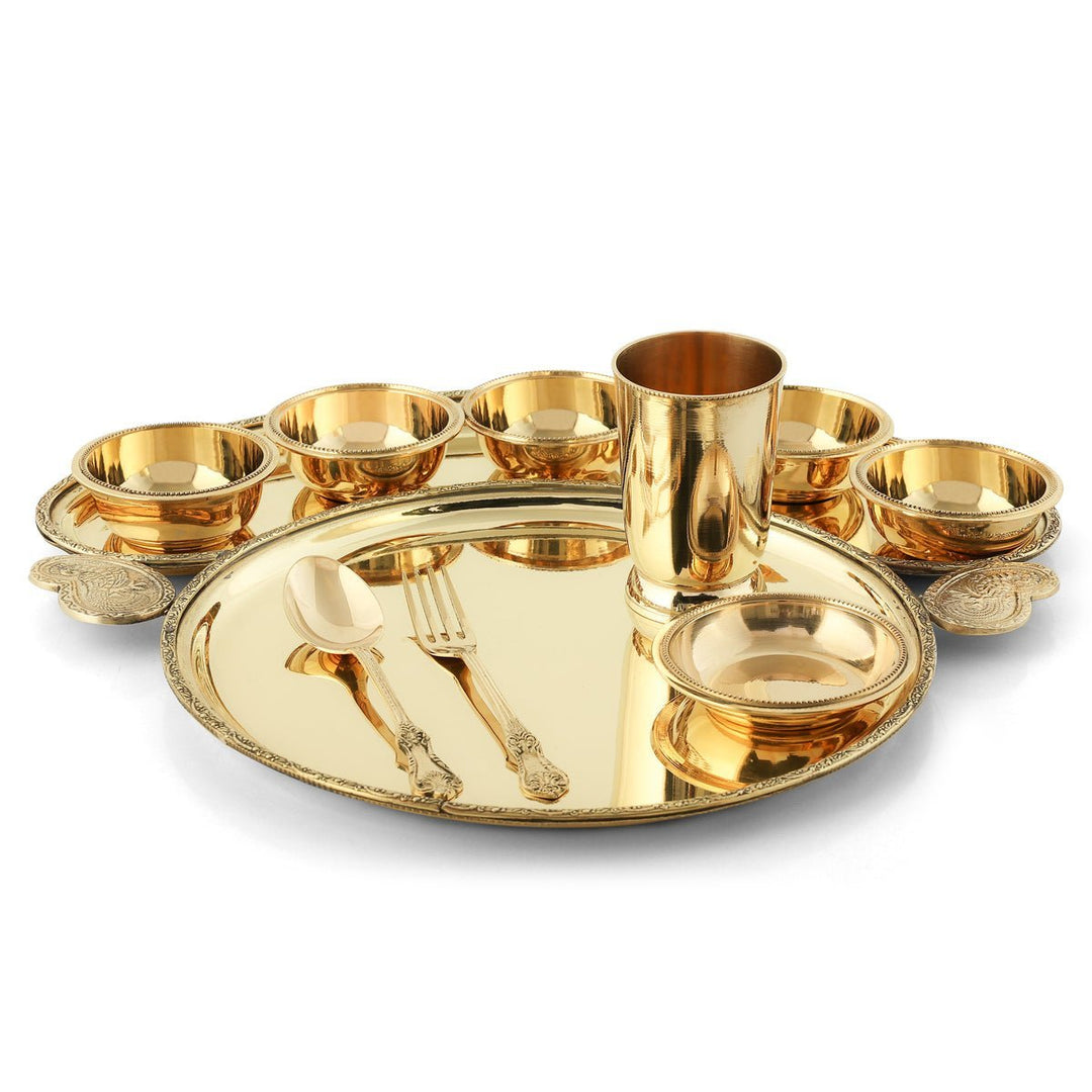 Maharaja Thali Dinner Set ( Pack of 10 ) – Brass Globe
