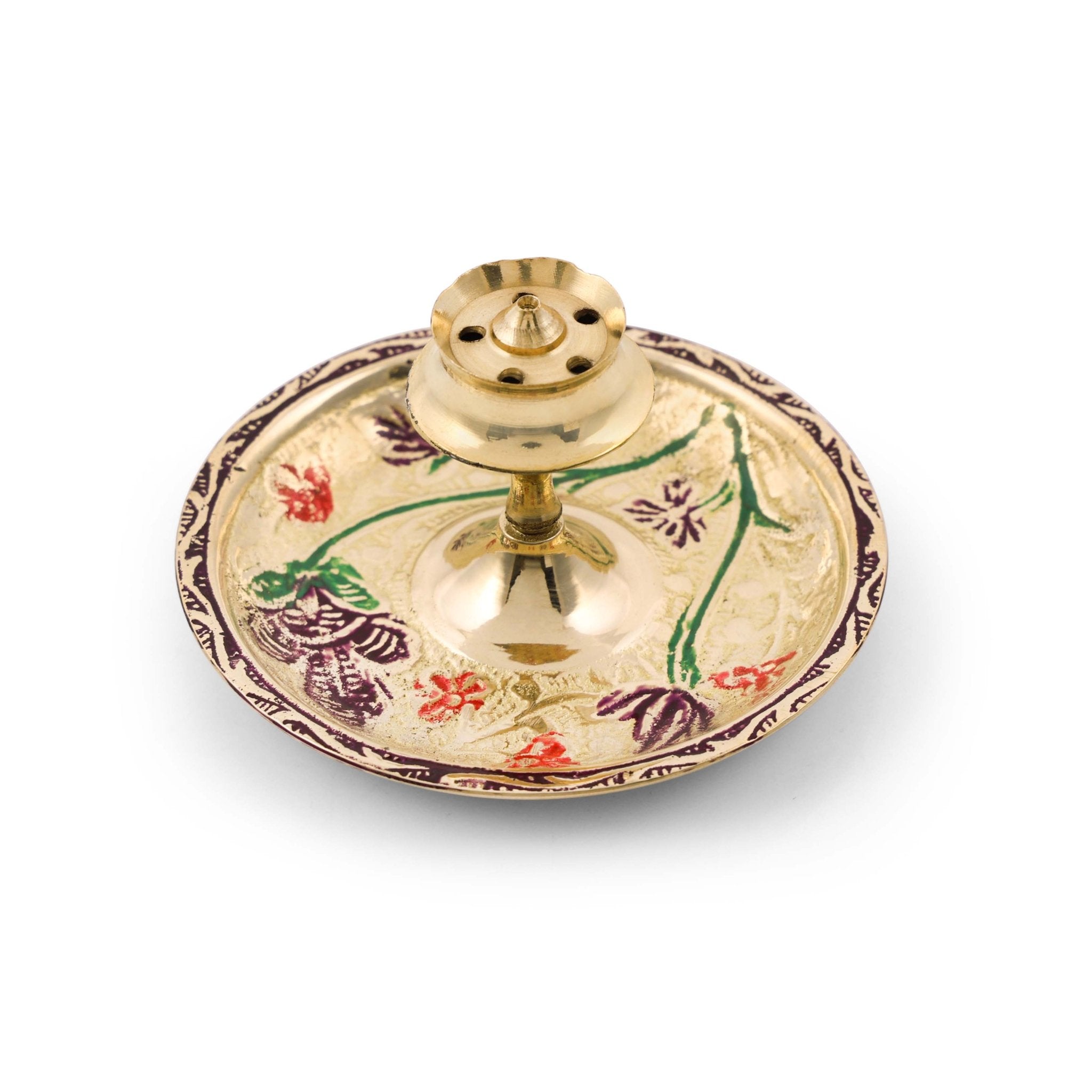 Meenakari agarbatti stand - Brass Globe -