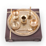Load image into Gallery viewer, simple polish pooja set - Brass Globe -
